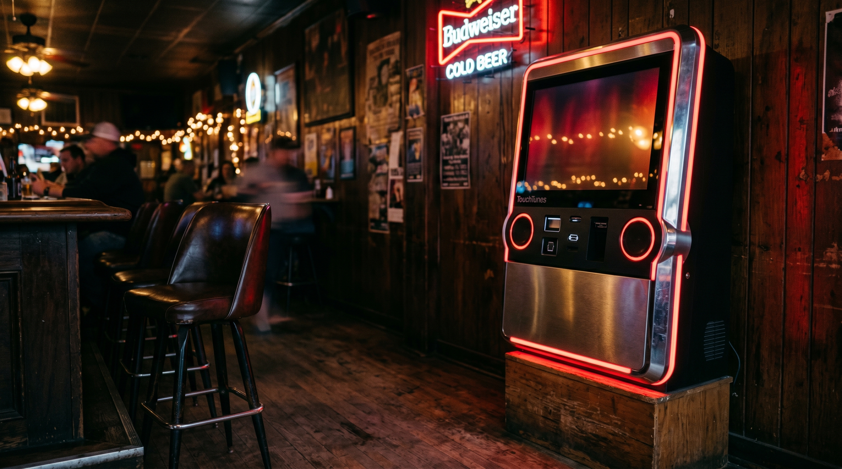Jukeboxes placed by Social Amusements - TouchTunes & AMI, authorized.
